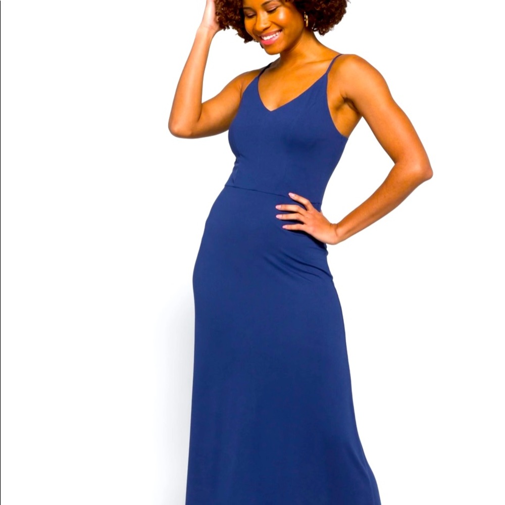 Market Spruce blue maxi dress. Size small